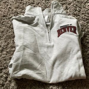 Uni of Denver quarter zip sweatshirt